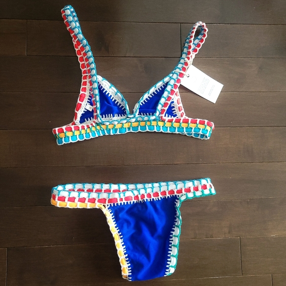 Miramar Banyan Swim Crochet Dopamine Vibrant Handmade Swimsuit Bikini Set - Picture 13 of 16